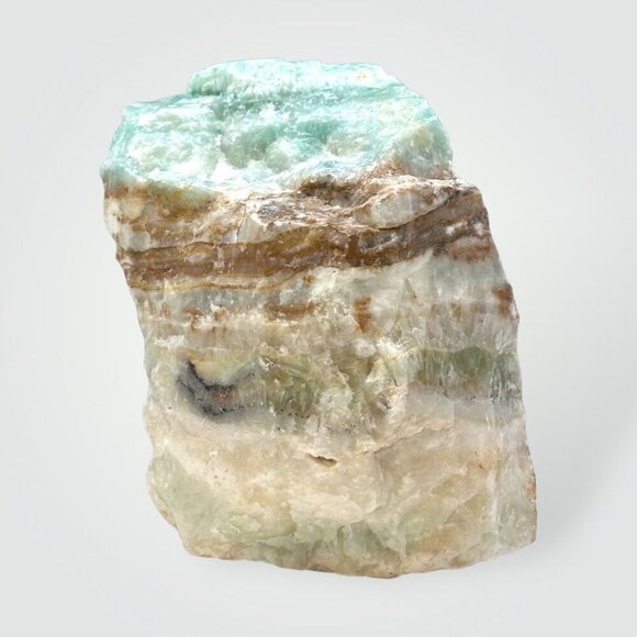 Large Caribbean Calcite, Rough Crystal Freeform, Pistachio Calcite, Raw Stone - Picture 4 of 16